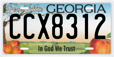 GA license plate CCX8312