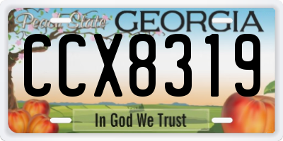 GA license plate CCX8319