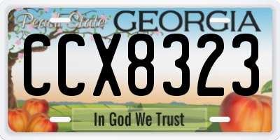 GA license plate CCX8323