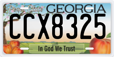 GA license plate CCX8325