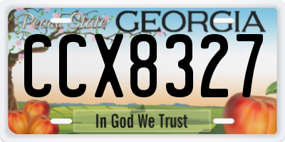 GA license plate CCX8327