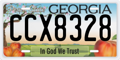 GA license plate CCX8328