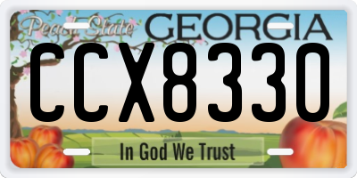 GA license plate CCX8330
