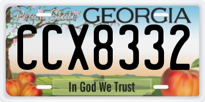 GA license plate CCX8332