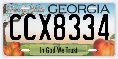 GA license plate CCX8334