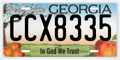 GA license plate CCX8335