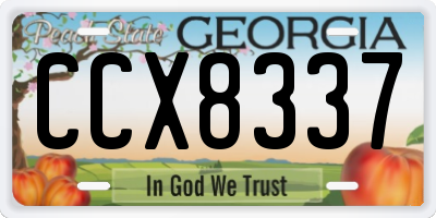 GA license plate CCX8337