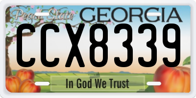 GA license plate CCX8339
