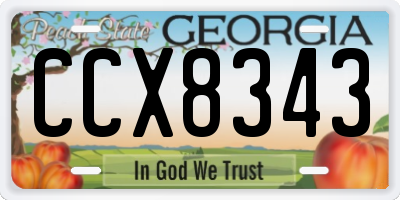 GA license plate CCX8343