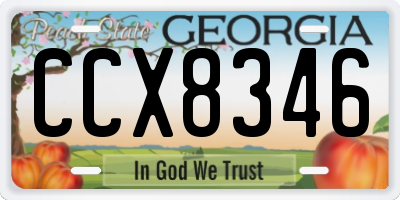 GA license plate CCX8346