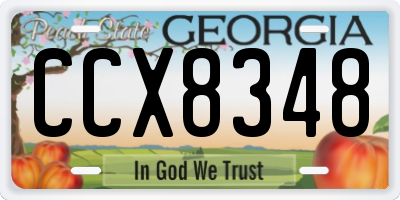 GA license plate CCX8348