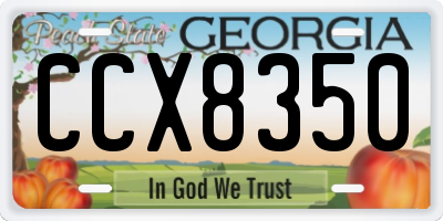 GA license plate CCX8350