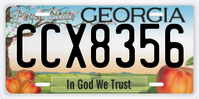 GA license plate CCX8356