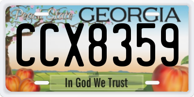 GA license plate CCX8359