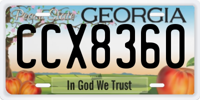 GA license plate CCX8360