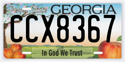 GA license plate CCX8367