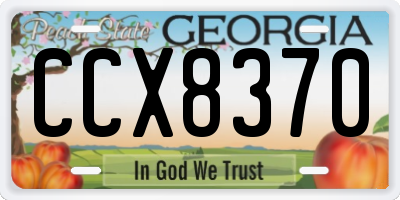 GA license plate CCX8370