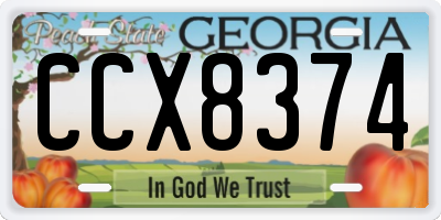 GA license plate CCX8374