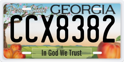 GA license plate CCX8382