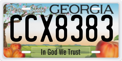 GA license plate CCX8383