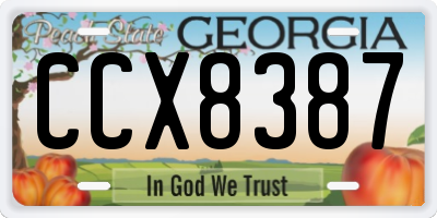 GA license plate CCX8387