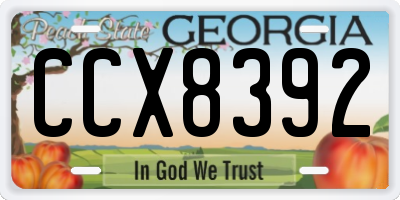 GA license plate CCX8392
