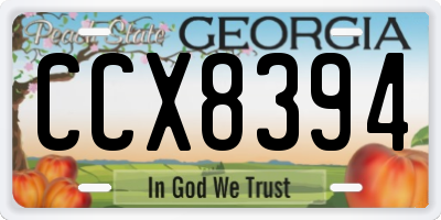 GA license plate CCX8394