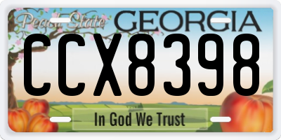 GA license plate CCX8398