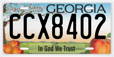 GA license plate CCX8402