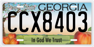 GA license plate CCX8403