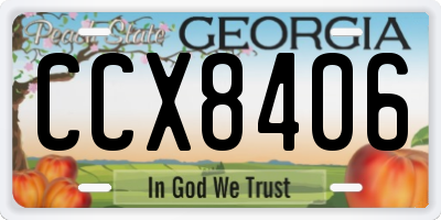 GA license plate CCX8406