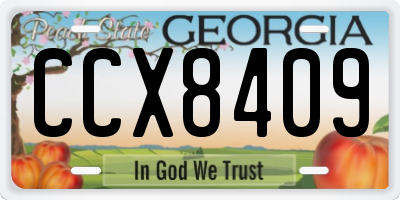 GA license plate CCX8409