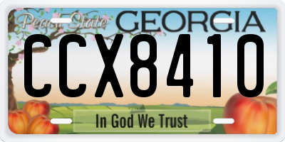 GA license plate CCX8410