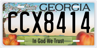 GA license plate CCX8414
