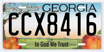 GA license plate CCX8416