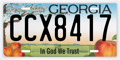 GA license plate CCX8417