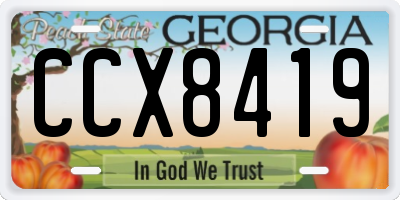 GA license plate CCX8419