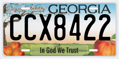 GA license plate CCX8422
