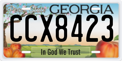 GA license plate CCX8423