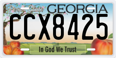 GA license plate CCX8425