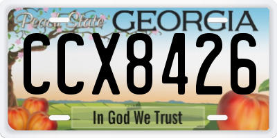 GA license plate CCX8426