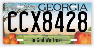 GA license plate CCX8428