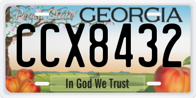 GA license plate CCX8432