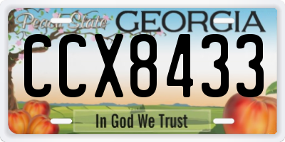 GA license plate CCX8433