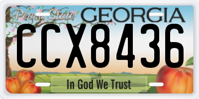 GA license plate CCX8436