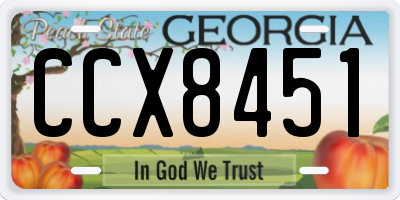 GA license plate CCX8451
