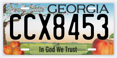 GA license plate CCX8453