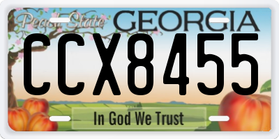 GA license plate CCX8455