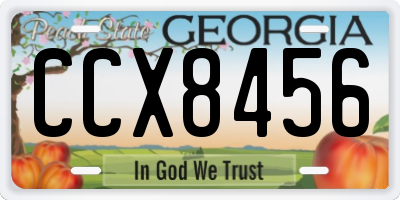 GA license plate CCX8456