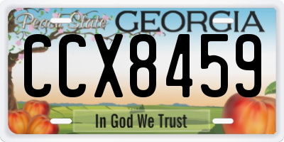 GA license plate CCX8459